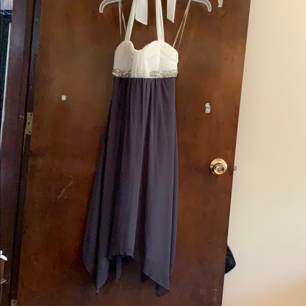 White and Grey homecoming dress